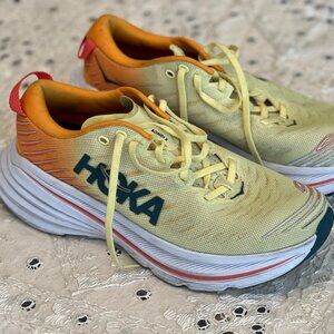 Hoka One One Bondi X Running Shoes Yellow Orange Carbon Plate Men's [9]